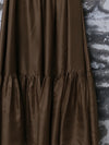INTO THE EAST 25 Autumn/Winter Moss Green Lace-Up Silk Top/Spliced Layered Silk Skirt ITE-E1DGAW003GR20SK-LV Skirt (E1DGAW002GR20TP)
